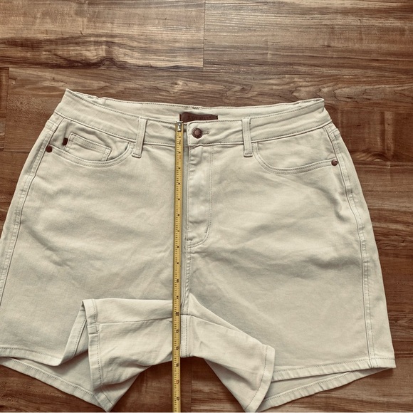 Judy Blue 2XL Greta High Rise Garment Dyed 6” Shorts Bone Beige Comfort Stretch - Picture 10 of 14